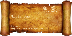 Milla Bea névjegykártya